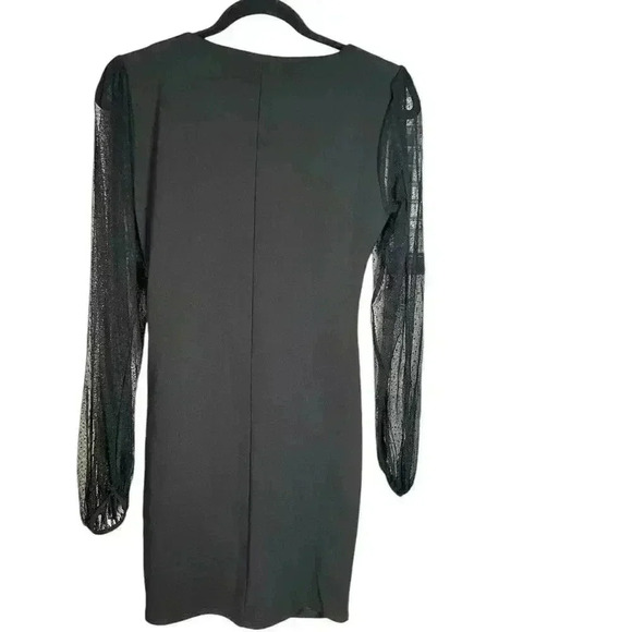 ASOS Design Ballon Sleeve Dobby Mini Dress In Black Size 4 NWOT - Picture 7 of 10